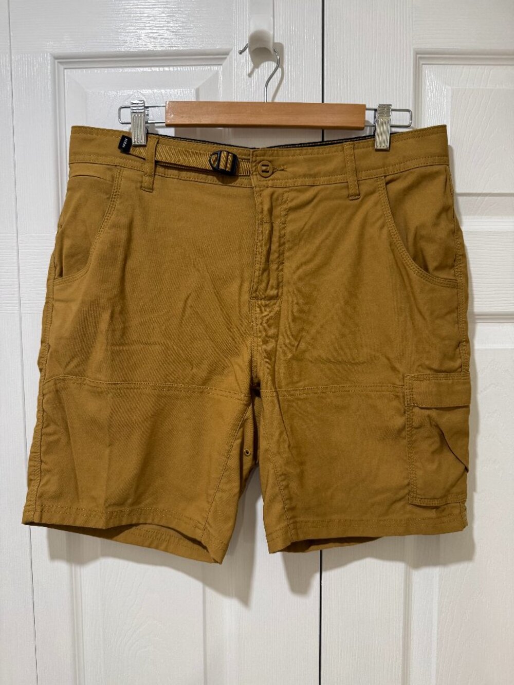 prAna Men's Stretch Zion Hiking Cargo Shorts 34 x 8 Tumeric / Mud (Caramel)